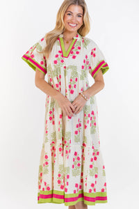 Unbothered Chic White Floral Midi Dress