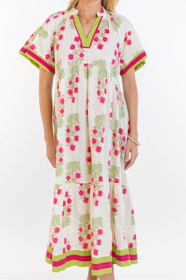 Unbothered Chic White Floral Midi Dress