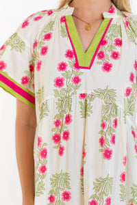 Unbothered Chic White Floral Midi Dress