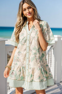This One Just Works Sage Floral Babydoll Dress
