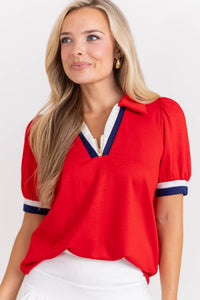 Made For Real Life Red Blouse