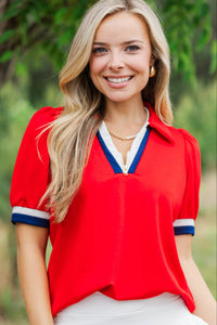 Made For Real Life Red Blouse