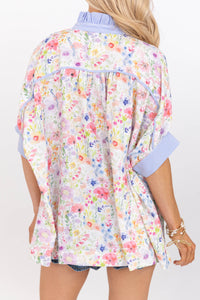 Feel Good All Day Blue Floral Blouse