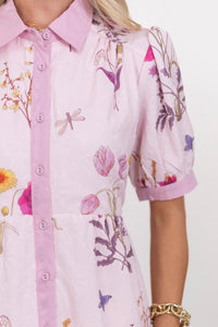 The Everyday Go-To Blush Floral Midi Dress