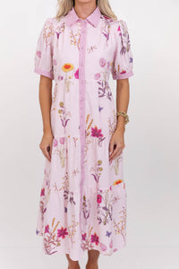 The Everyday Go-To Blush Floral Midi Dress