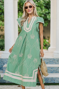 Just Works Every Time Sage Midi Dress