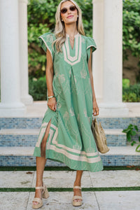 Just Works Every Time Sage Midi Dress