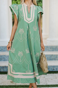 Just Works Every Time Sage Midi Dress