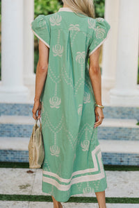 Just Works Every Time Sage Midi Dress