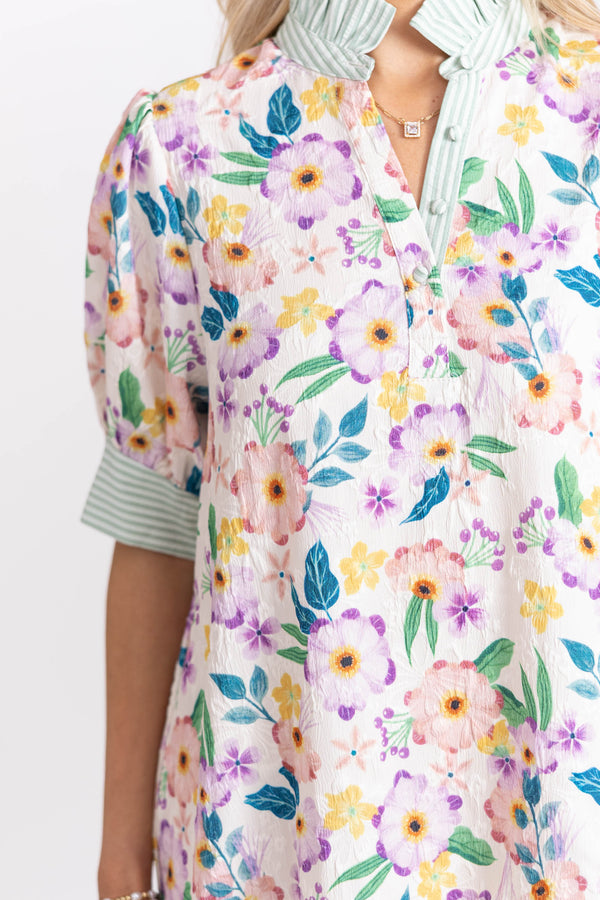 Easy By Design Green Floral Dress