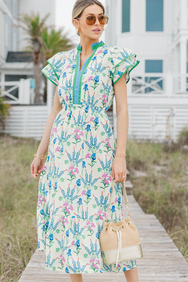Instant Outfit Cream Floral Midi Dress – Shop the Mint