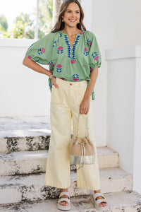 Nothing Complicated Sage Medallion Blouse