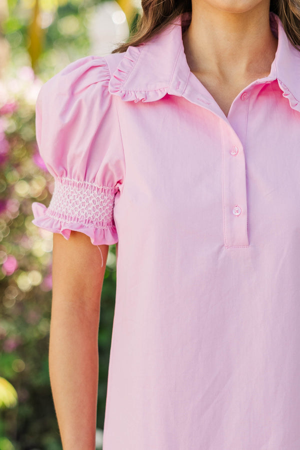 Somewhere Special Pink Embroidered Midi Dress