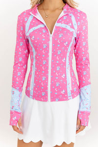 Sharing Stories Pink Mixed Print Cropped Jacket