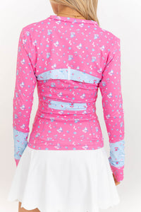 Sharing Stories Pink Mixed Print Cropped Jacket
