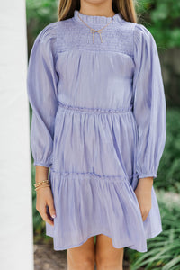 Girls: The Mariana Light Blue Shimmer Babydoll Dress