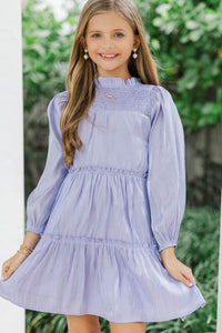 Girls: The Mariana Light Blue Shimmer Babydoll Dress