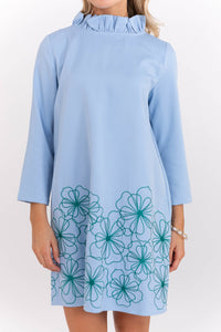 This Is It Light Blue Embroidered Dress