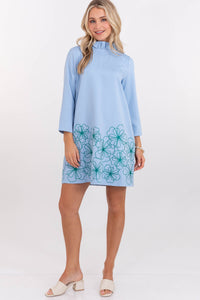 This Is It Light Blue Embroidered Dress