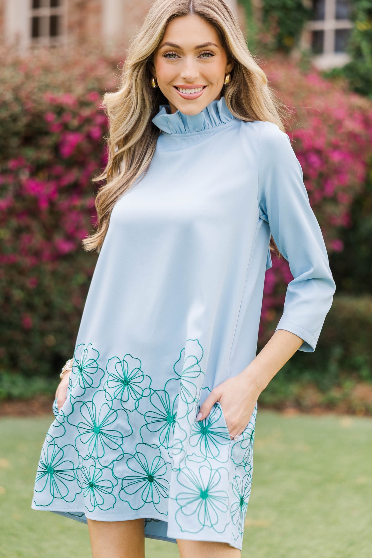 This Is It Light Blue Embroidered Dress, Small - The Mint Julep Boutique | Women's Boutique Clothing This Is It Light Blue Embroidered Dress, Small - The Mint Julep Boutique | Women's Boutique Clothing