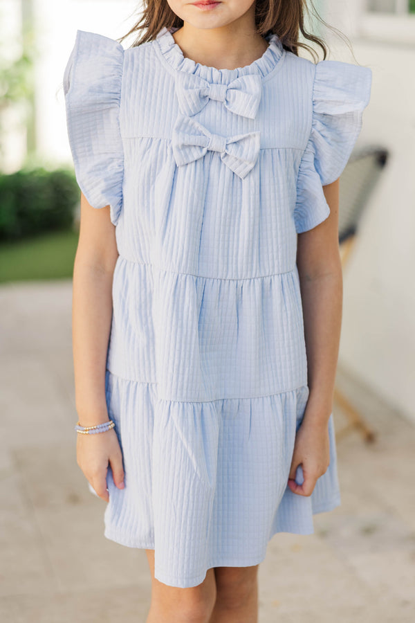 Girls: The Skylar Light Blue Bow Babydoll Dress