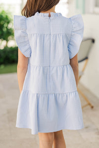 Girls: The Skylar Light Blue Bow Babydoll Dress