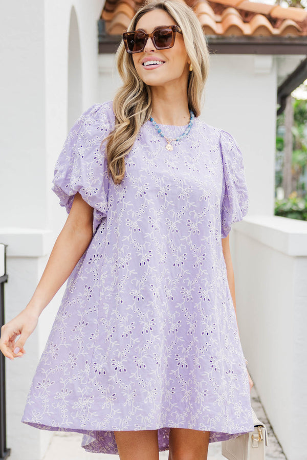 Signed With Love Lavender Eyelet Dress
