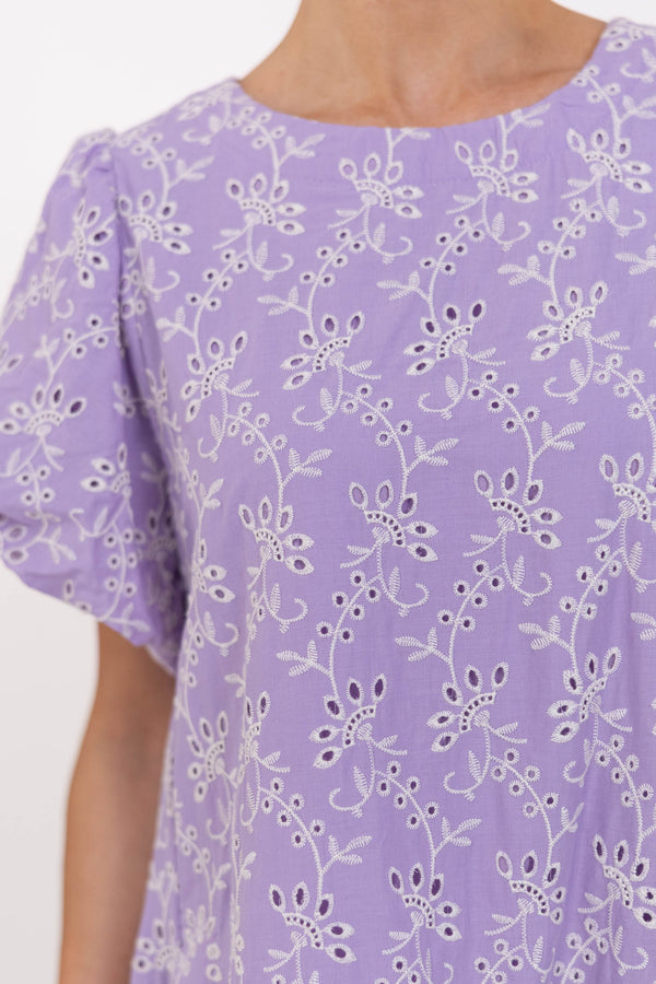 Signed With Love Lavender Eyelet Dress