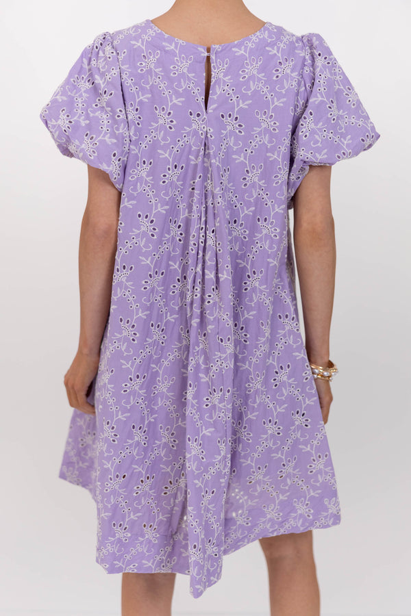Signed With Love Lavender Eyelet Dress