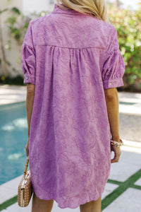 Turn Up The Charm Lavender Embroidered Dress