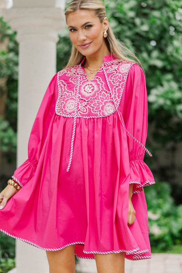 All The Little Things Pink Crochet Dress