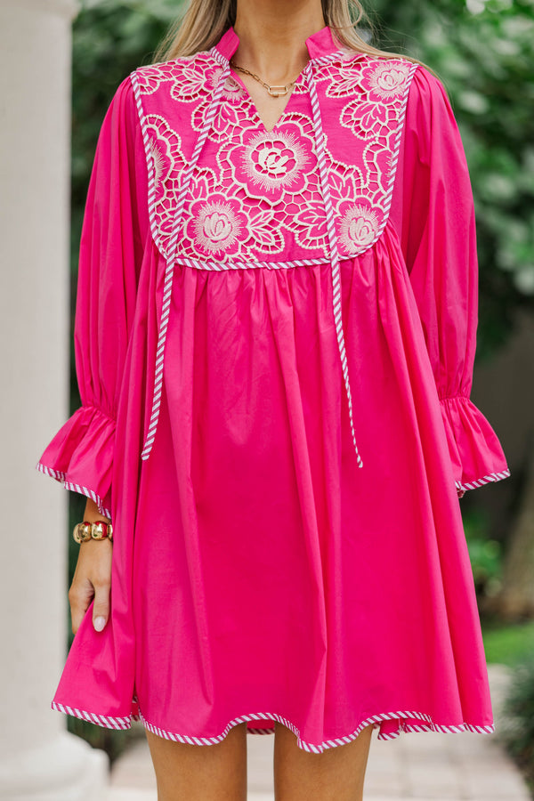 All The Little Things Pink Crochet Dress