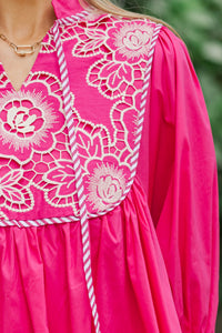 All The Little Things Pink Crochet Dress