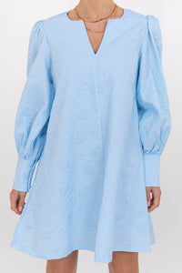 At A Glance Light Blue Textured Dress