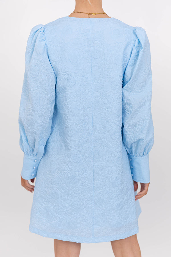At A Glance Light Blue Textured Dress