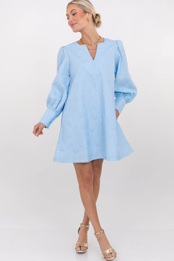 At A Glance Light Blue Textured Dress