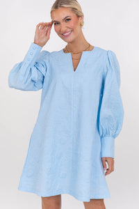 At A Glance Light Blue Textured Dress