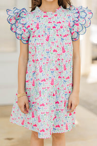 Girls: The Holland Light Blue Novelty Scalloped Dress