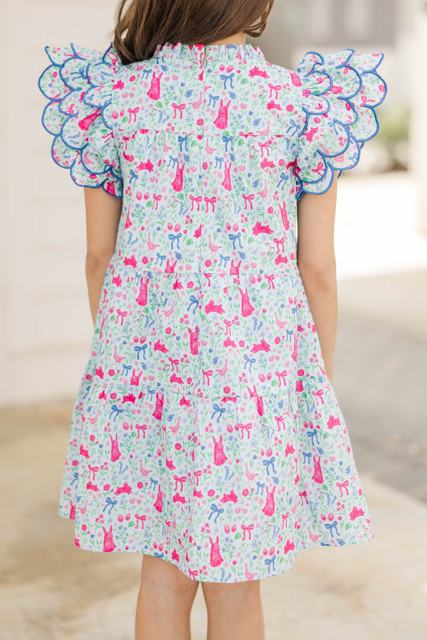 Girls: The Holland Light Blue Novelty Scalloped Dress