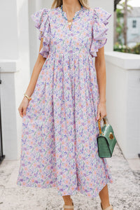 Stay Consistent Lavender Ditsy Floral Midi Dress