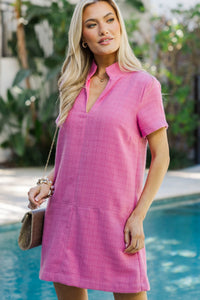 The Latest Fuchsia Tweed Dress