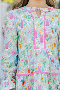 Girls: In Your Happy Place Green Novelty Dress
