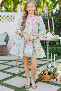 Girls: In Your Happy Place Green Novelty Dress