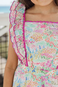 Girls: The Cambridge White Ditsy Floral Romper