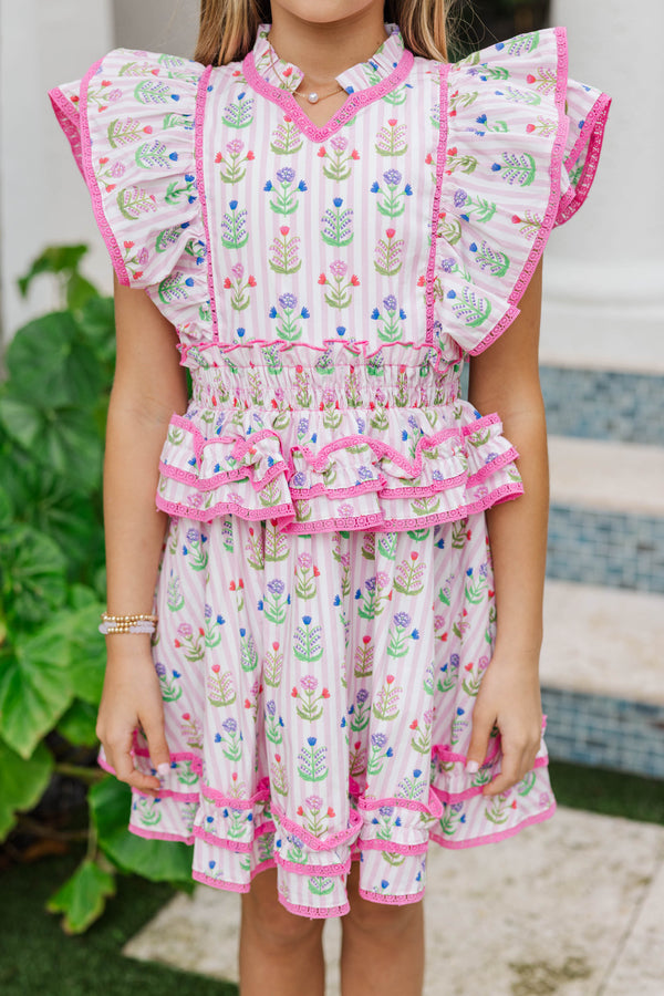 Girls: The Brinley Pink Medallion Dress