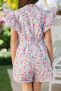 Girls: Wild Love Purple Floral Romper