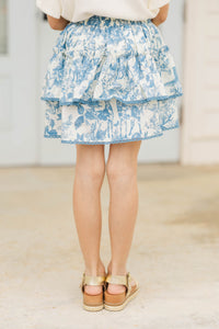 Girls: The Brena Blue Toile Skort