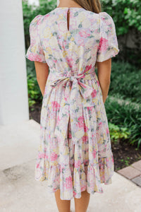 Girls: All True Lavender Floral Tiered Dress