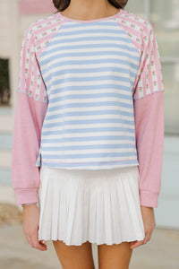 Girls: The Gardenview Pink Colorblock Top