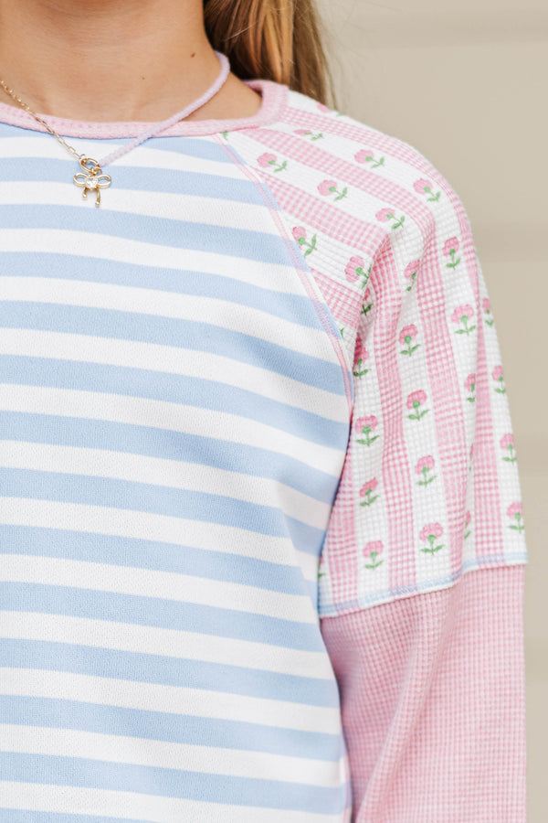 Girls: The Gardenview Pink Colorblock Top
